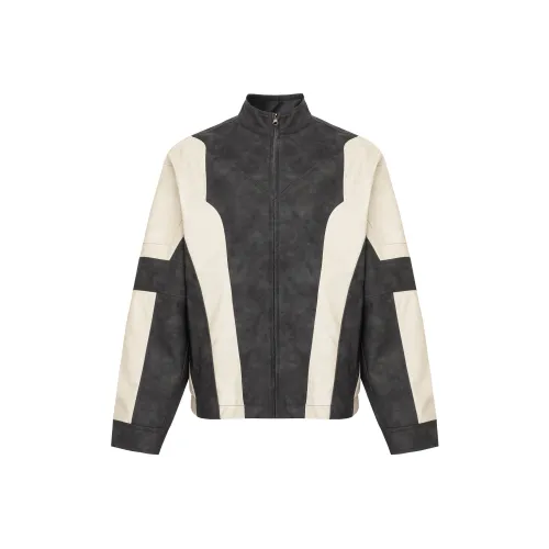 FIRE 2 COLD EGO Leather Jacket Unisex Dark Gray