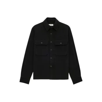 SAINT LAURENT Button Detailed Pointed Collar Overshirt