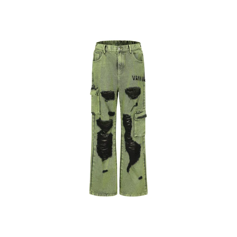 VANN VALRENCÉ Jeans Men's Patchy Green-0