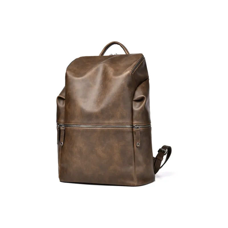 Ceion Keust Oil Wax PU Fabric Backpack Regular Unisex Multicolor-2