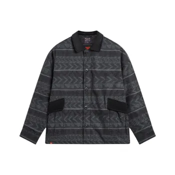 LiNing Sports Life Collection Puffer Jacket Unisex Black Jacquard
