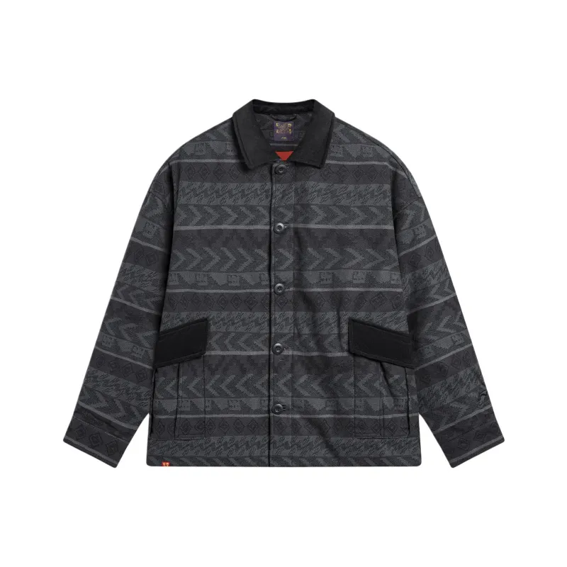 LiNing Sports Life Collection Puffer Jacket Unisex Black Jacquard-0