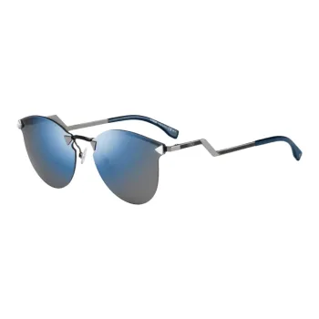 FENDI Metal Irregular Shape Sunglasses Unisex Black