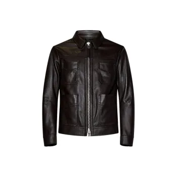 TOM FORD Unlined Grained Texture Leather Jacket