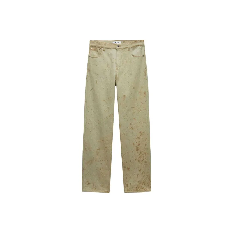 MSGM Logo Patch Tie Dyed Printed Jeans-0