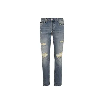 PHILIPP PLEIN Low Rise Distressed Skinny Jeans