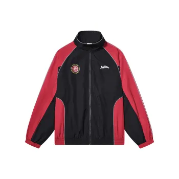 JUST VIBE Jackets & Coats Unisex Black Red Patchwork
