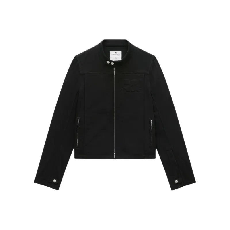 COURREGES Iconic Denim Biker Jacket-0