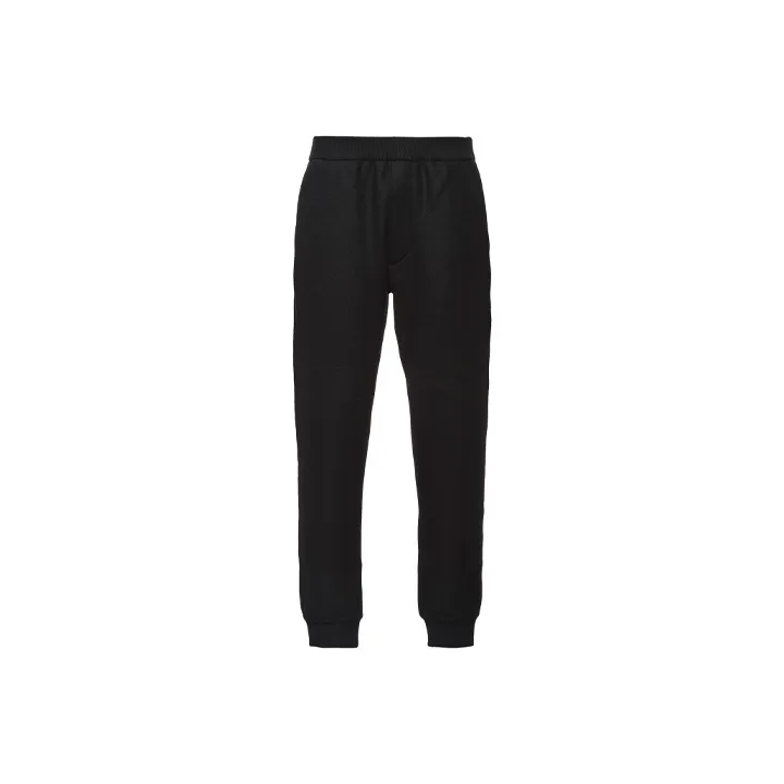 PRADA SS21 Knitted Sports Pants Men's Black-0