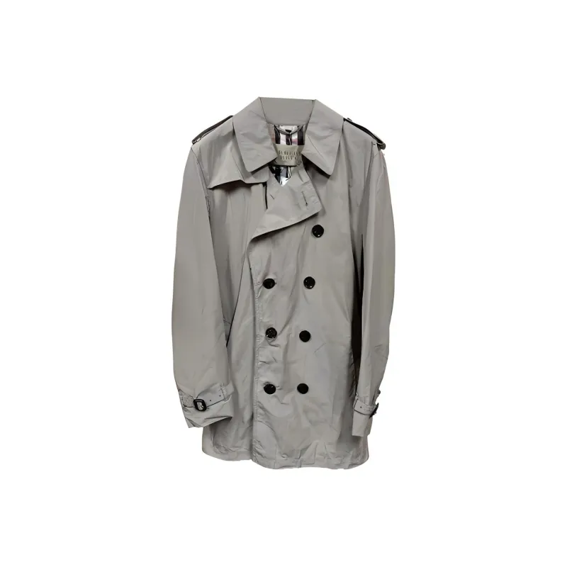 Burberry Trench Coat Men's Gray-0