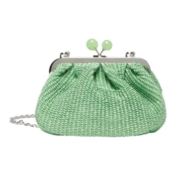 WEEKEND MaxMara Cotton Shoulder Bag Small Size Women's Emerald