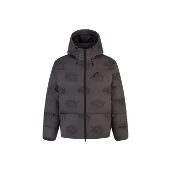 EVISU Down Coats Men's Black All Over Print