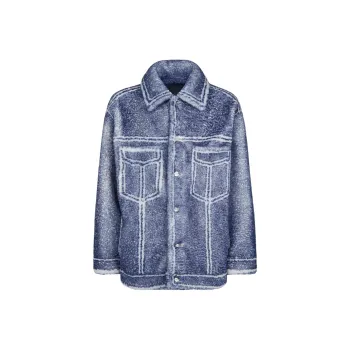FENDI Leather Jackets Men Blue