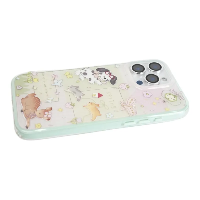 Sopi Acrylic Material Spot Dog Bunny Deer Phone Cases Compatible With IPhone 16/15 Pro Max/Apple 13/14 Pro/Max-5
