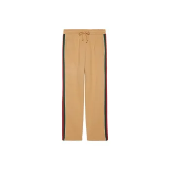 GUCCI SS22 Knitted Sports Pants Men's Brown