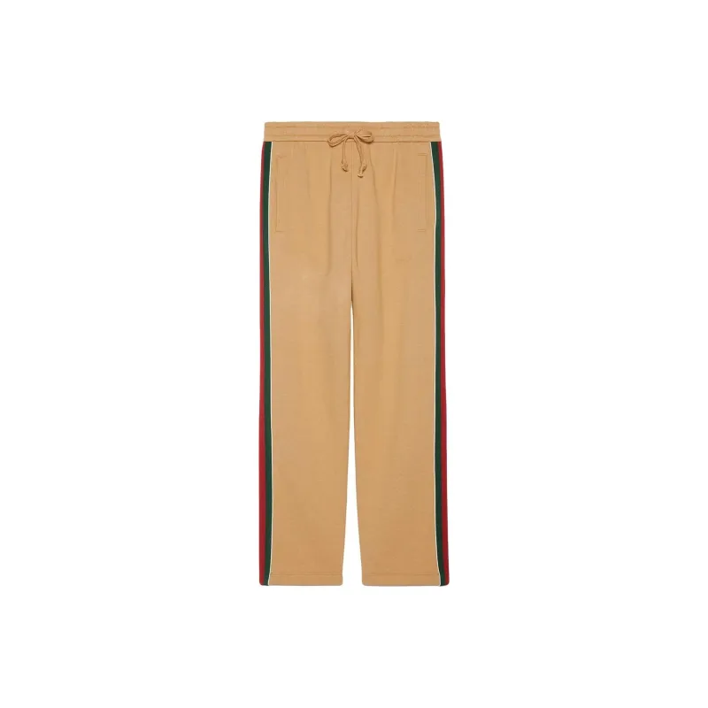 GUCCI SS22 Knitted Sports Pants Men's Brown-0