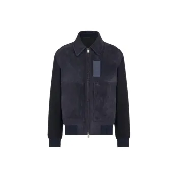 DIOR SS23 Leather Jacket Men's Coal Gray