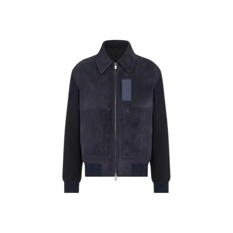 DIOR SS23 Leather Jacket Men's Coal Gray-0