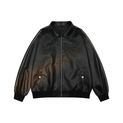 S.view Leather jacket refracted Unisex Black