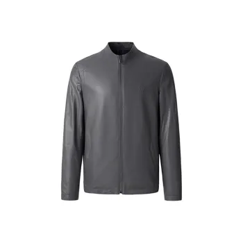 RARE Leather Jackets Men Gray