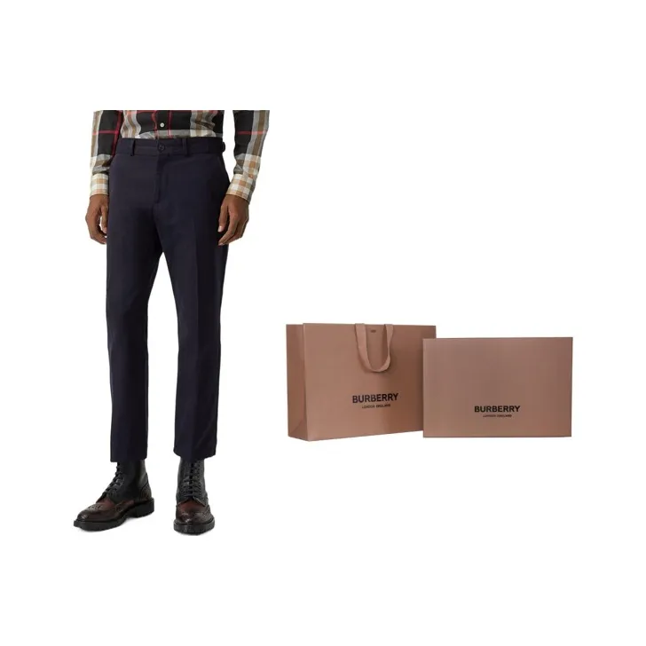 Burberry Casual Pants Men's Dark Marine Blue-4