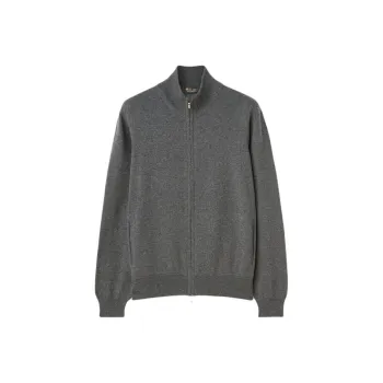 Loro Piana Classic Zip-Up Bomber Jacket Jackets Coats Men's Gray