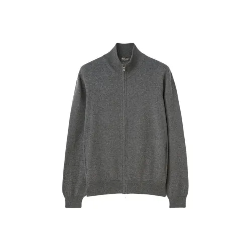 Loro Piana Classic Zip-Up Bomber Jacket Jackets Coats Men's Gray
