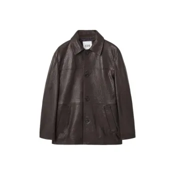 COS Leather Jacket Men's Dark Brown
