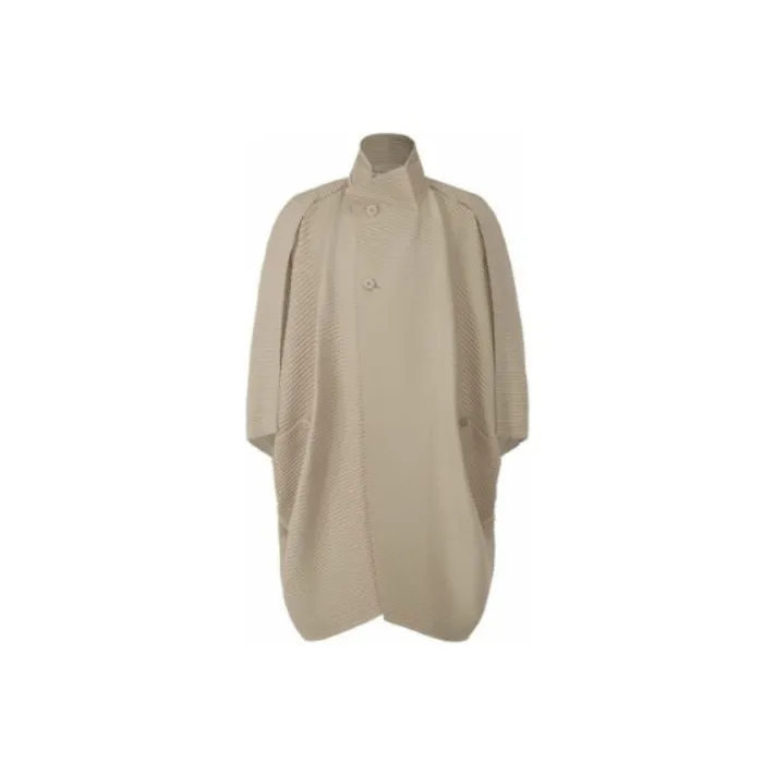 Homme Plissé Issey Miyake Trench Coats Unisex Alpaca Gray-0