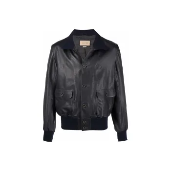 GUCCI Leather Jackets Men Black