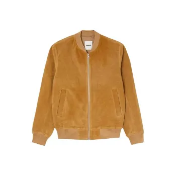 Sandro Suede Leather Jacket Jackets Coats Men's Light Brown