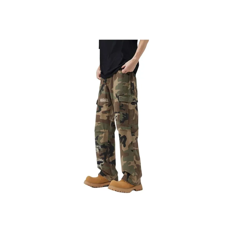 TESTUNG Trendy Jeans Unisex Camouflage Style-5