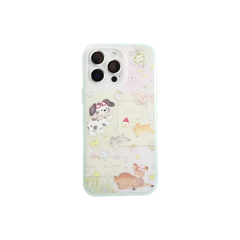 Sopi Acrylic Material Spot Dog Bunny Deer Phone Cases Compatible With IPhone 16/15 Pro Max/Apple 13/14 Pro/Max-2