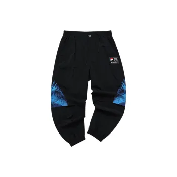FILA FUSION Marcelo Burlon Collaboration Collection Knitted Sports Pants Men's Pitch Black