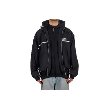 Balenciaga Jackets Coats Loose Fit Style Men's Black