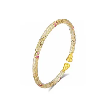 Old Qingyun Silver Building 999 Fine Silver Bangles Unisex