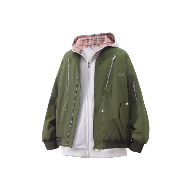 TITH Jackets Coats Unisex Burgundy-7