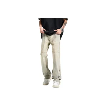 POLAR BEAR Thin Refreshing Jeans Unisex Bootcut Yellow Mud Black Pants