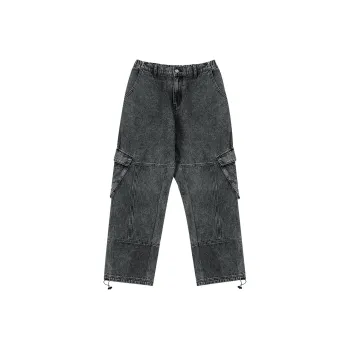 LUJIAMEN Jeans Unisex Washed Black