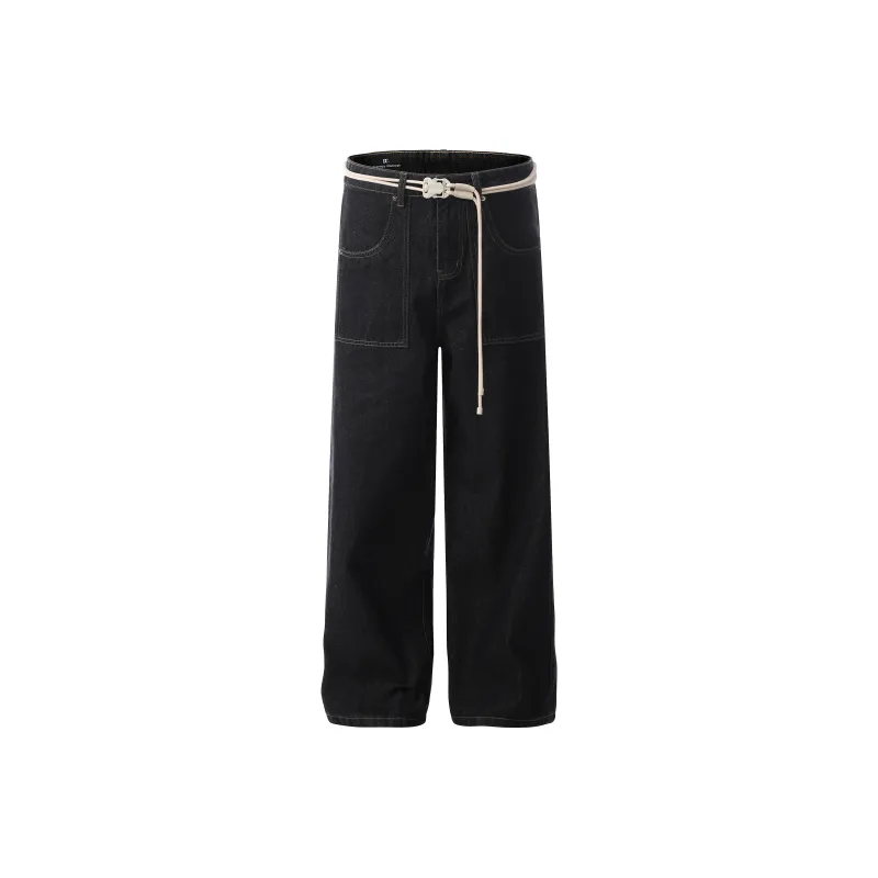 YINLEI Jeans Unisex Black-0