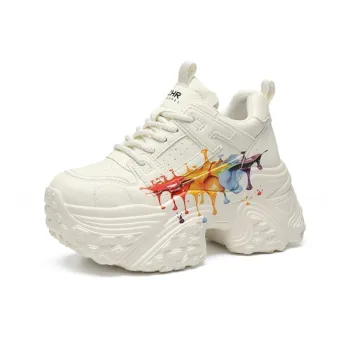 ZHR Little White Bear Wear resistant And Lightweight Low Top Chunky Sneakers Women's Beige