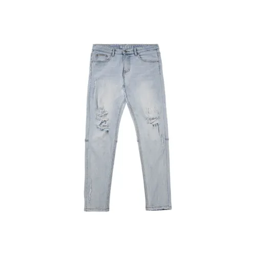 BLUESFLY Slim Fit Pants Jeans Men's Light Blue