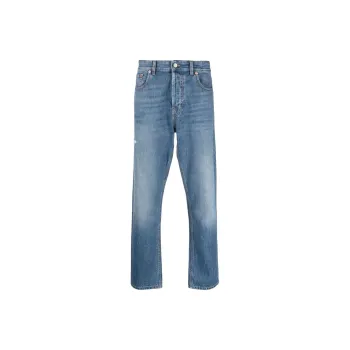 Valentino Logo Patch Cropped Jeans