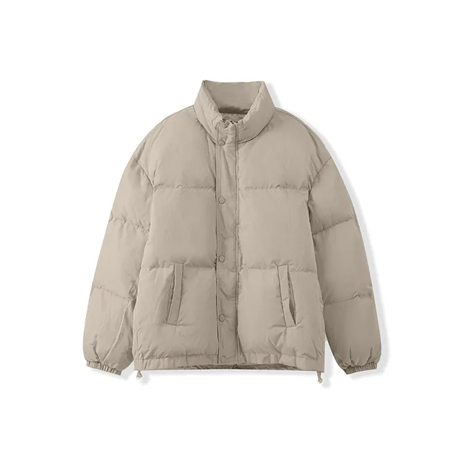 I'm David Puffer Jacket Unisex Light Khaki-0