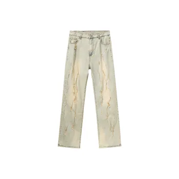 XINYINSU SS24 Jeans Unisex Yellow Mud