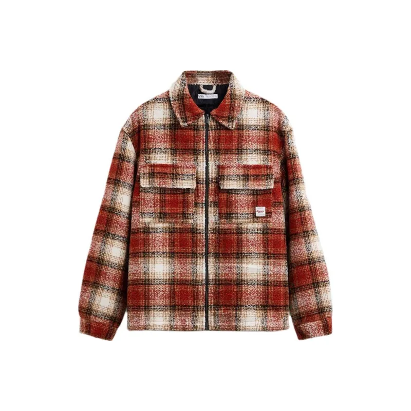 ZARA Jackets Men Red-0