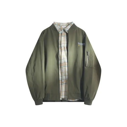 YOSICIL Jackets Coats Unisex Army Green