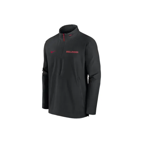 nike force Georgia Bulldogs Sideline Coach Men's nike force College 1/2 Zip Hooded Jacket
