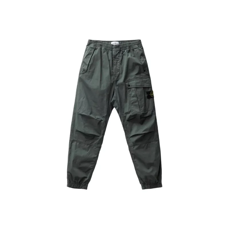 STONE ISLAND Compass badge Tapered leg Trousers-0