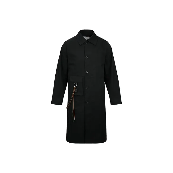 URBAN REVIVO Trench Coats Men Jet Black-0